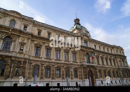 Gros plan sur Hôtel de préfecture des Bouches-du-Rhône, Marseille, France Banque D'Images