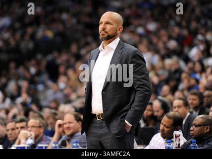 23 mars 2014 : Jason Kidd, entraîneur-chef des nets de Brooklyn, lors d'un match NBA entre les nets de Brooklyn et les Mavericks de Dallas au American Airlines Center de Dallas, TX Brooklyn a battu Dallas 107-104(crédit image : © Albert Pena/Cal Sport Media/ZUMAPRESS.com) Banque D'Images