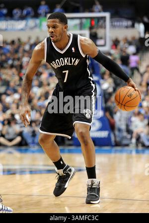 23 mars 2014 : Joe Johnson, garde des nets de Brooklyn, #7 lors d'un match NBA entre les nets de Brooklyn et les Mavericks de Dallas au American Airlines Center de Dallas, TX Brooklyn a battu Dallas 107-104(crédit image : © Albert Pena/Cal Sport Media/ZUMAPRESS.com) Banque D'Images