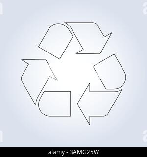 Recyclez les icônes de contour, les symboles, les signes modernes, les pictogrammes linéaires, l'art vectoriel Illustration de Vecteur