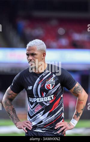 Sao Paulo, Brésil. 13 avril 2025. MorumBIS Luciano de Sao Paulo lors d'un match Brasileirao 2025 entre São Paulo et Cruzeiro à MorumBIS le 12 avril 2025 à Sao Paulo, Brésil. (Photo de Riquelve Nata/Sports Press photo) (Riquelve Nata/Sports Press photo/SPP) crédit : SPP Sport Press photo. /Alamy Live News Banque D'Images