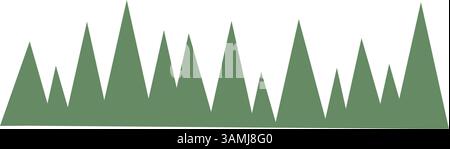 Icône paysage arbre plat Illustration de Vecteur