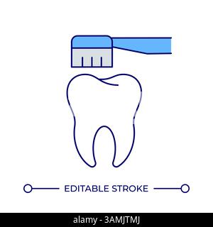 Icône de couleur de la ligne de lavage des dents Illustration de Vecteur