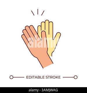 Icône de couleur de ligne d'applaudissements Illustration de Vecteur