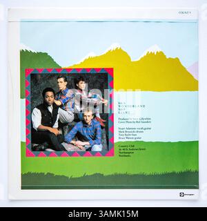 Couverture arrière de la version single de sept pouces de Wonderland par Big Country, qui est sortie en 1984 Banque D'Images