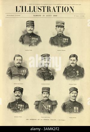 Les soldats français de la mission Voulet-Chanoine, également appelée Mission Afrique centrale-Tchad, est une expédition militaire française envoyée du Sénégal en 1898 pour conquérir le bassin du Tchad et unifier tous les territoires français d'Afrique de l'Ouest. Banque D'Images