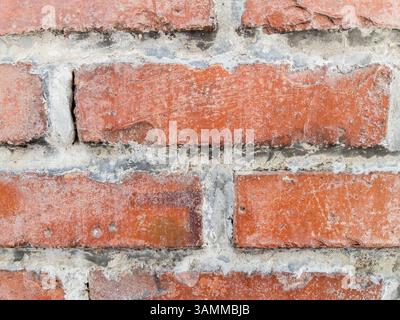 Gros plan de l'arrière-plan de la texture du mur de briques rouges Banque D'Images