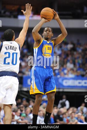 01 avril 2014 : Jordan Crawford, le gardien des Golden State Warriors #55, a terminé avec 19 points lors d'un match NBA entre les Golden State Warriors et les Dallas Mavericks au American Airlines Center de Dallas, Texas Golden State a battu Dallas 122-120 en prolongation(crédit image : © Albert Pena/Cal Sport Media/ZUMAPRESS.com) Banque D'Images