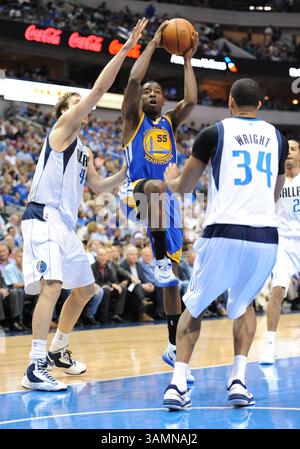 01 avril 2014 : Jordan Crawford, le gardien des Golden State Warriors #55, a terminé avec 19 points lors d'un match NBA entre les Golden State Warriors et les Dallas Mavericks au American Airlines Center de Dallas, Texas Golden State a battu Dallas 122-120 en prolongation(crédit image : © Albert Pena/Cal Sport Media/ZUMAPRESS.com) Banque D'Images