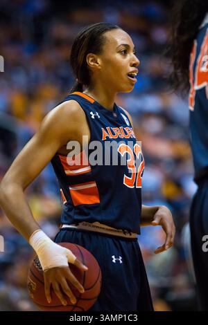 20 février 2014 - Knoxville, TN, États-Unis - 20 février 2014 : Tyrese Tanner #32 des Auburn Tigers pendant le match de basket-ball de la NCAA entre les Lady vols de l'Université du Tennessee et les Auburn Tigers au Thompson-Boling Arena à Knoxville, TN(crédit image : © photographe :Tim Gangloff/Cal Sport Media/ZUMAPRESS.com) Banque D'Images