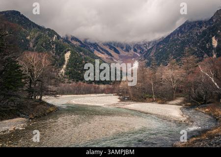 Kamikōchi en hiver, préfecture de Gifu, Japon. Banque D'Images