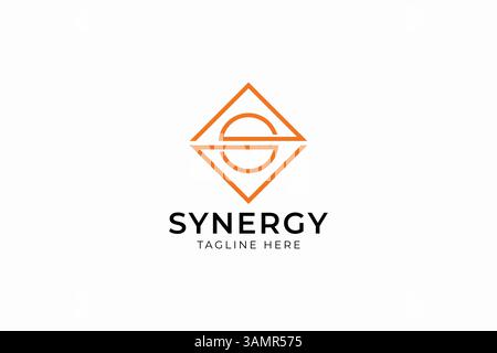 Logo Synergy symbole géométrique abstrait concept de symbole pour l'égalité diversité inclusion Illustration de Vecteur
