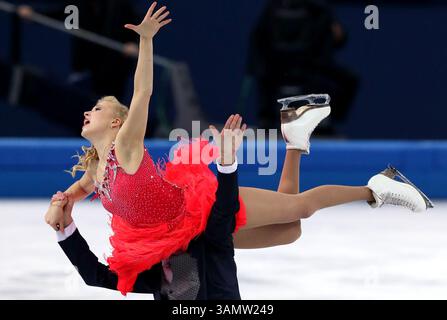 Feb 16, 2014 - Sotchi, Krasnodar Krai, Russie - danse sur glace danse courte pendant les Jeux olympiques d'hiver de Sotchi 2014 le 15 février à Sotchi, Russie. (Crédit image : © Daniel A. Anderson/ZUMAPRESS.com) Banque D'Images