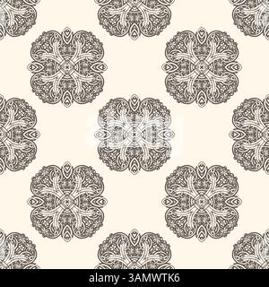 Elément de motif sans couture vectoriel damassé Illustration de Vecteur