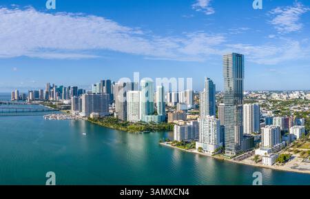 Vue aérienne de Elysee Miami, Edgewater, Sunny Isles Beach, Floride, États-Unis. Banque D'Images