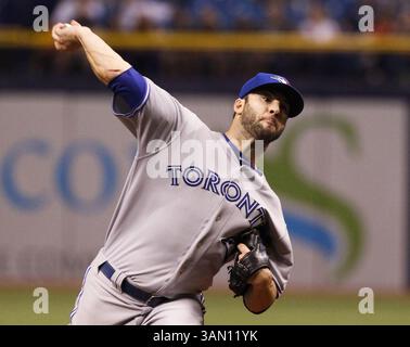 April 3, 2014 - Petersburg, FL, USA - Brandon Morrow (23) lance le premier match contre les Rays de Tampa Bay au Tropicana Field à Petersburg, Floride, le jeudi 3 avril 2014. (Crédit image : © Will Vragovic/MCT/ZUMAPRESS.com) Banque D'Images