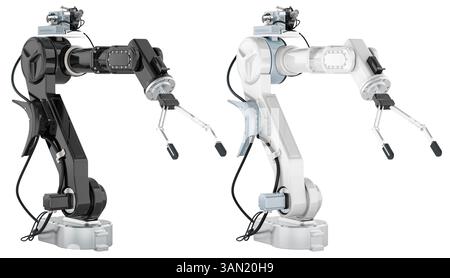 Bras robotiques, rendu 3D isolé sur fond blanc Banque D'Images