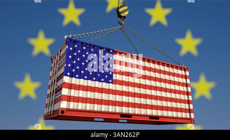 Les États-Unis exportent des marchandises vers l'UE Banque D'Images