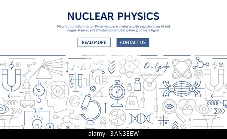 Conception de bannières de physique nucléaire Illustration de Vecteur