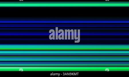 Un fond dynamique avec un spectre de couleurs éclatantes floues en lignes horizontales pour un look texturé et moderne bleu et vert. Abstrait moderne Banque D'Images