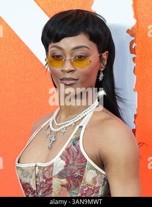LONDRES, ANGLETERRE - 14 AVRIL 2025 : Amber Jackson assiste à Sinners European Premiere, Londres, Angleterre. . (Photo de 李世惠/Voir Li/Picture Capital) crédit : Voir Li/Picture Capital/Alamy Live News Banque D'Images