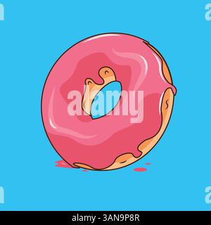 Illustration vectorielle beignet fraise douce Illustration de Vecteur