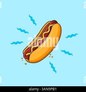 Illustration vectorielle de la restauration rapide hotdog Illustration de Vecteur