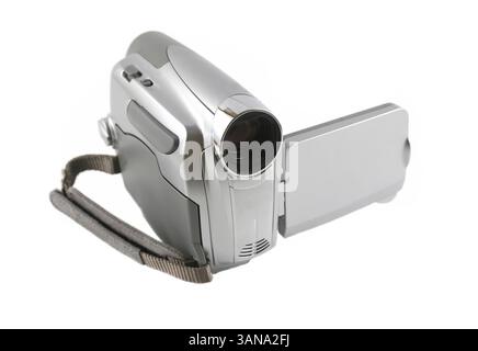 Caméra vidéo numérique isolée sur blanc Banque D'Images