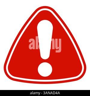 Panneau d'avertissement triangle rouge avec symbole de point d'exclamation en gras Illustration de Vecteur