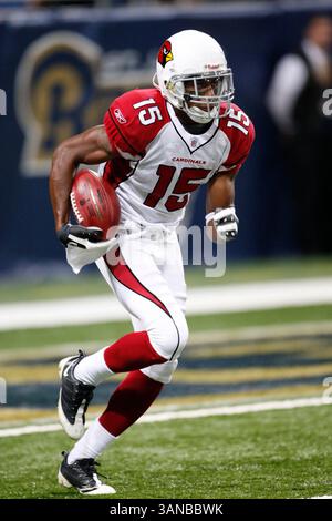 2 novembre 2008 : le récepteur Steve Breaston #15 des Arizona Cardinals Wide revient un coup d'envoi contre les Rams au Edwards Jones Dome à Saint Louis, Missouri. Arizona a gagné 34-13.(image crédit : © Barry Taylor/Cal Sport Media) Banque D'Images