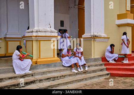 Sri Lanka, Province du Nord, Jaffna, école catholique à l’Église James la Grande, classe de musique Banque D'Images