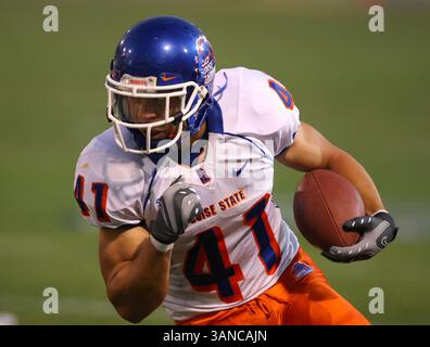 24 octobre 2008 : Ian Johnson #41 de Boise State en action lors d'un match entre l'État de San Jose et le leader de WAC Boise State au Spartan Stadium de San Jose CA Boise State a remporté le match 33-16. â© Damon Tarver/CSM. (Crédit image : © Cal Sport Media/ZUMA Press) Banque D'Images