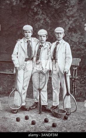 Die drei ältesten Söhne von Kaiser Wilhelm II., Friedrich Wilhelm Viktor Albert von Preußen 27. Januar 1859 - 4. Juni 1941, aus dem Haus Hohenzollern, Banque D'Images