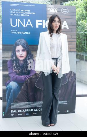 Rome, Italie. 14 avril 2025. Thony assiste à la photoconférence du film Una Figlia à l'hôtel le Meridien Visconti à Rome (photo de Matteo Nardone/Pacific Press) crédit : Pacific Press Media production Corp./Alamy Live News Banque D'Images