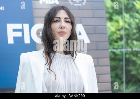 Rome, Italie. 14 avril 2025. Thony assiste à la photoconférence du film Una Figlia à l'hôtel le Meridien Visconti à Rome (photo de Matteo Nardone/Pacific Press) crédit : Pacific Press Media production Corp./Alamy Live News Banque D'Images