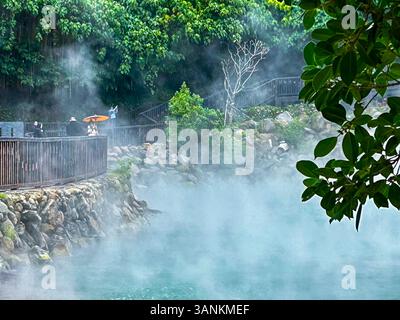 Taipei, Taïwan, HotSprings Park, paysage pittoresque, Geyser, district de Beitou, Qingjiang Banque D'Images