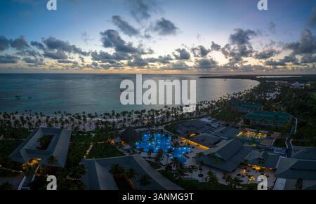 Vue aérienne de Bavaro Beach, Punta Cana, République dominicaine. Banque D'Images