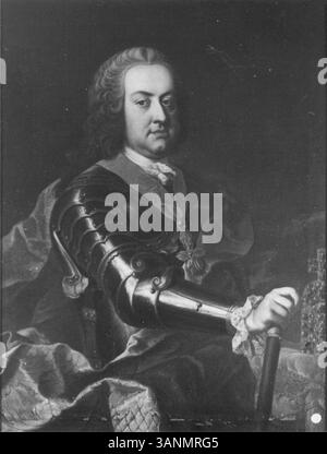 Portrait au pastel de Jean-Étienne Liotard, à l'origine mal identifié comme Louis XV de France mais représentant en fait l'empereur François Ier peint entre 1750-1755 au Palazzina di caccia de Stupinigi. Banque D'Images