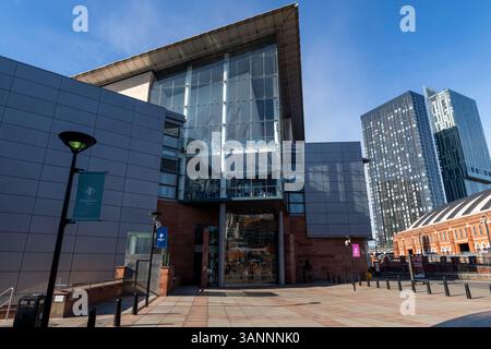 Image de l'entrée du Bridgwater Hall à Manchester Royaume-Uni Banque D'Images