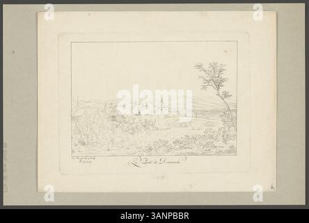 Créée vers 1802, cette gravure par Heinrich Füessli intitulée 'le Pont de Dornach' représente le Pont de Dornach en Suisse. Il fait partie de la série 'Historisch Merkwürdige Schweizer-Gegenden', qui présente des scènes de lieux suisses remarquables. L'œuvre met l'accent sur l'environnement architectural et naturel du pont. Banque D'Images