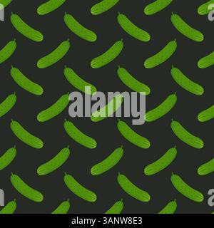 Modèle sans couture de concombres frais Illustration de Vecteur