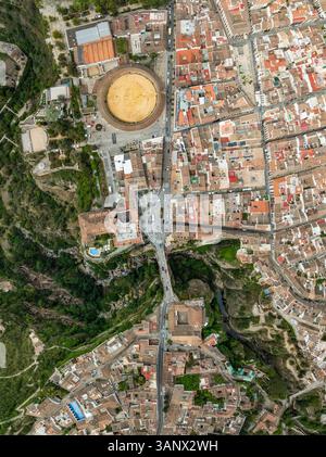 Vue aérienne de la vieille ville de Ronda, Andalousie, Espagne. Banque D'Images