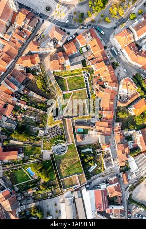 Vue aérienne de Guimaraes une petite ville au Portugal. Banque D'Images