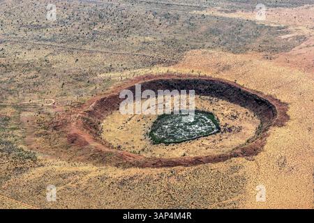 Vue aérienne du cratère Wolfe Creek, météorite, Sturt Creek, Australie occidentale, Australie. Banque D'Images