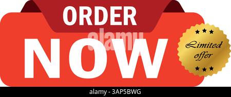 commander maintenant étiquette moderne. Pour l'illustration vectorielle de bannière Illustration de Vecteur