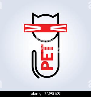 PET Groomers Company logo Template, animalerie ou café de chat, salon de coiffure d'animaux, fond abstrait Illustration de Vecteur