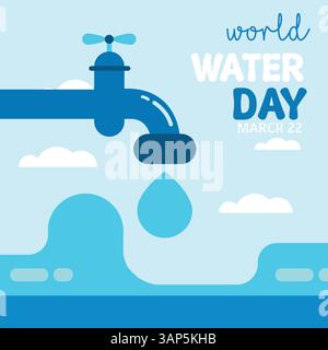 Fond d'affiche de la journée mondiale de l'eau Illustration de Vecteur