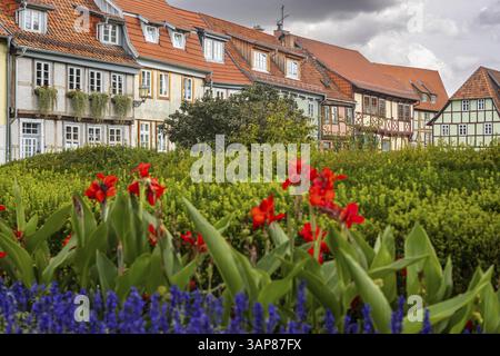 Vue sur la ville de Quedlinburg Harz, classée au patrimoine mondial Banque D'Images