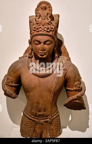 Inde, Delhi, New Delhi, Musée national, Stone Vishnu, Gupta, Mathura, Uttar Pradesh, Ve siècle Banque D'Images