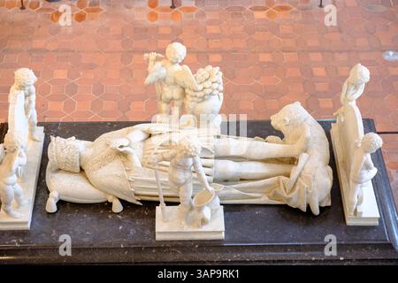 Bourg-en-Bresse (centre-est de la France) : détail intérieur de l'église du monastère royal de Brou. L'église est un chef-d'œuvre du flamboyant Gothi Banque D'Images